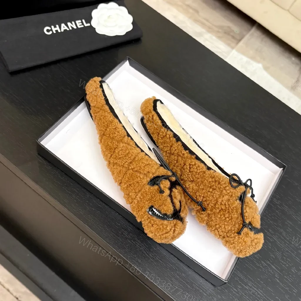 View 7 of Cozy Faux Shearling Moccasins: Luxe Logo Detail Shoes