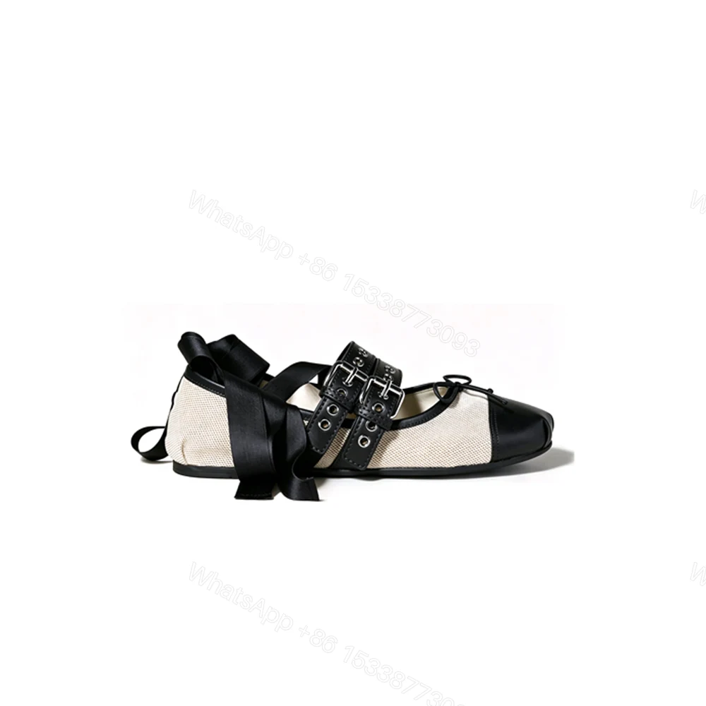 MIUMIU Canvas and leather ballerinas 725618 — view 1