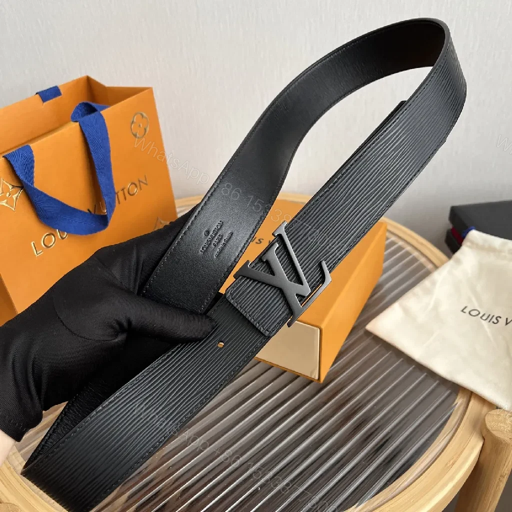 View 6 of Textured Leather Belt: Luxe Metal Buckle, Unisex Style