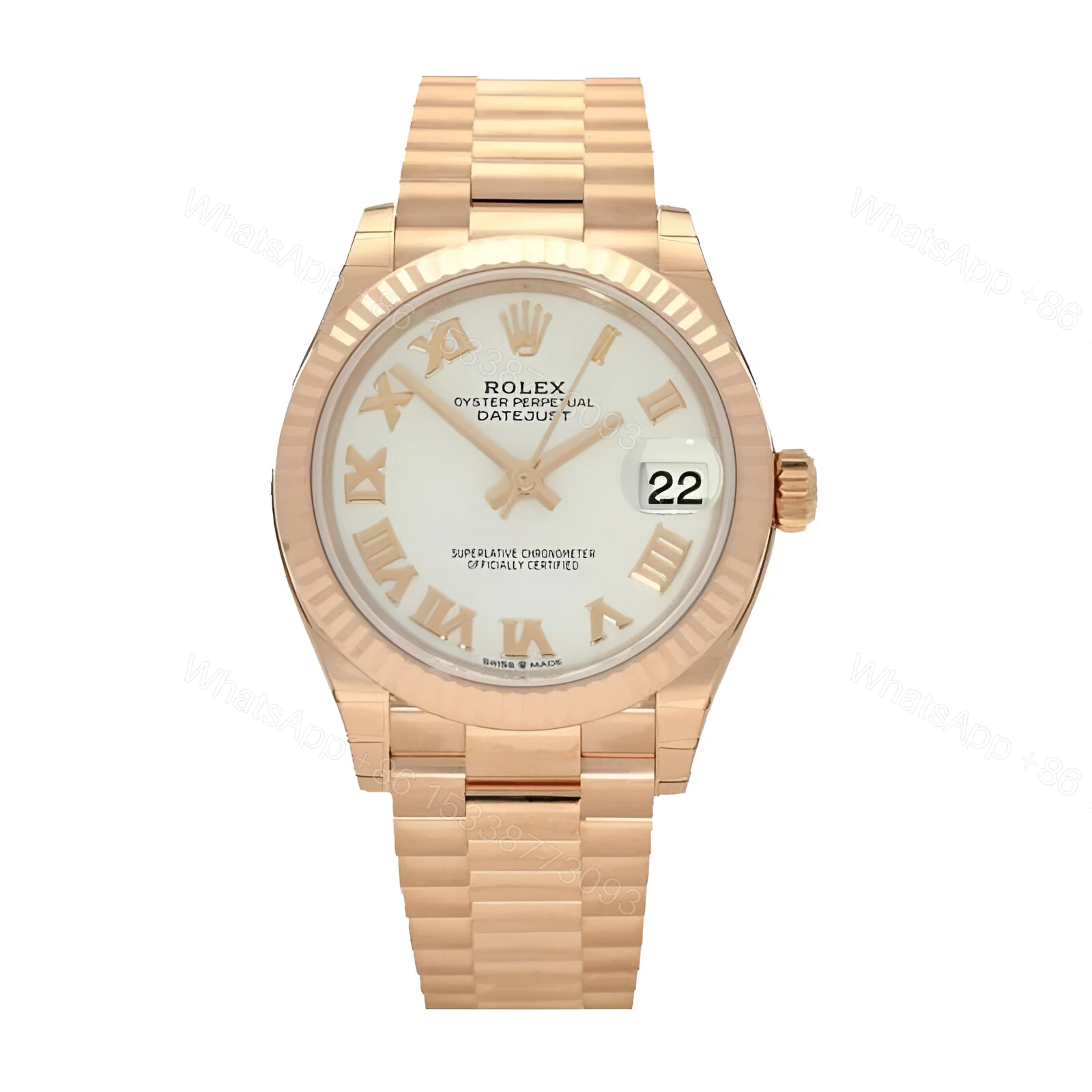 Rolex Datejust Rose Gold Replica — view 1