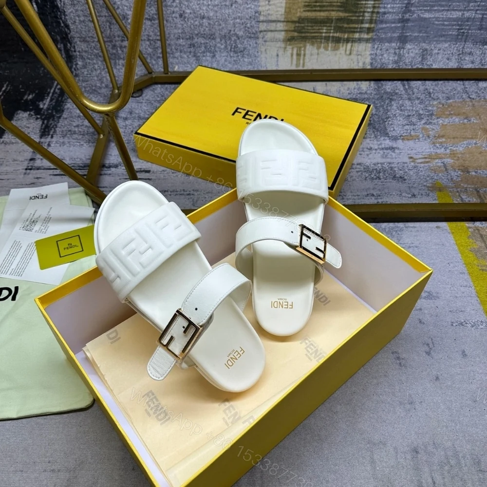 View 4 of FENDI FEEL NAPPA SLIDES WHITE 8X8710ABOHF1SVV