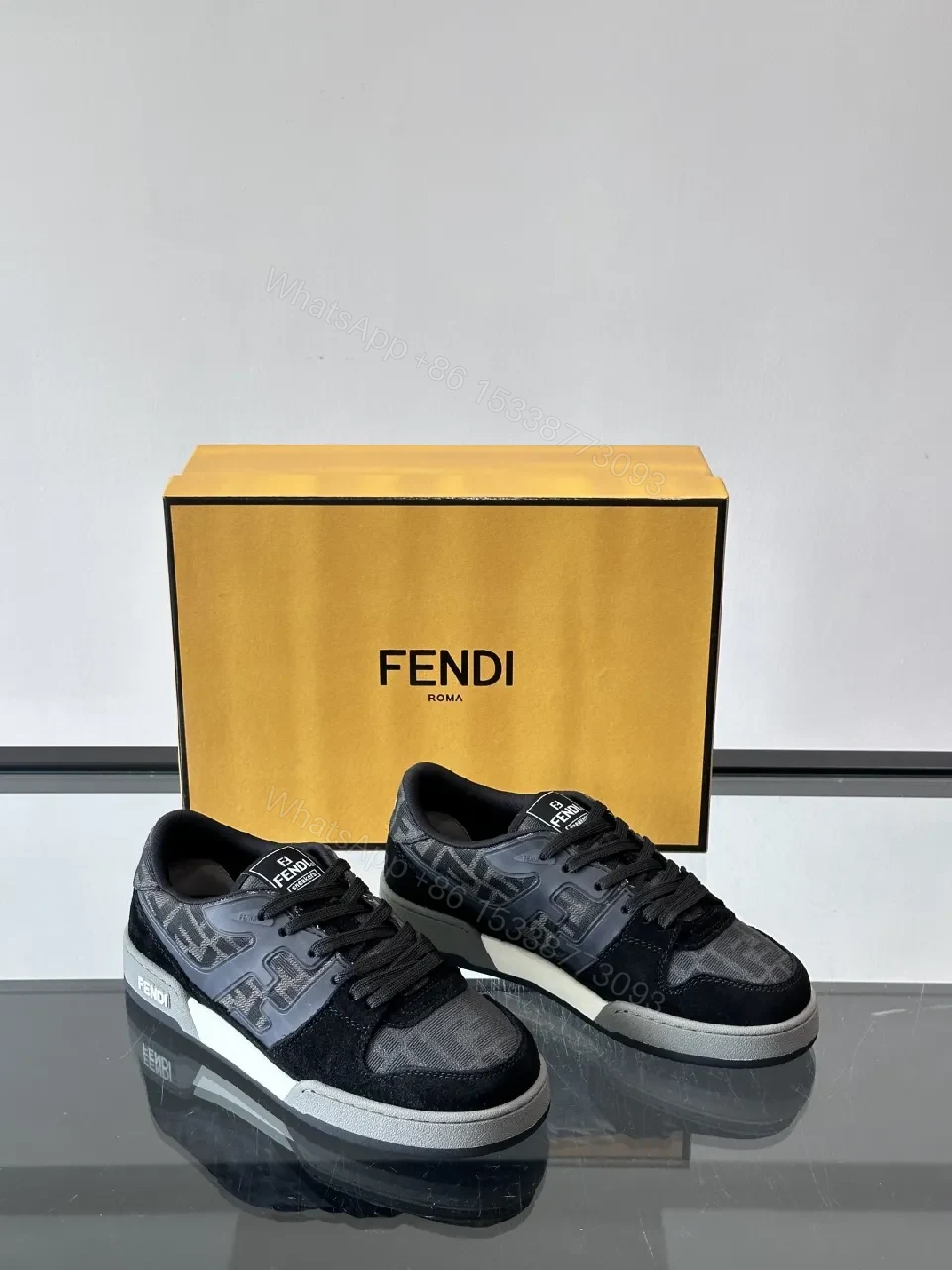Dark Luxe Monogram Platform Sneakers - High-Top Comfort — view 1