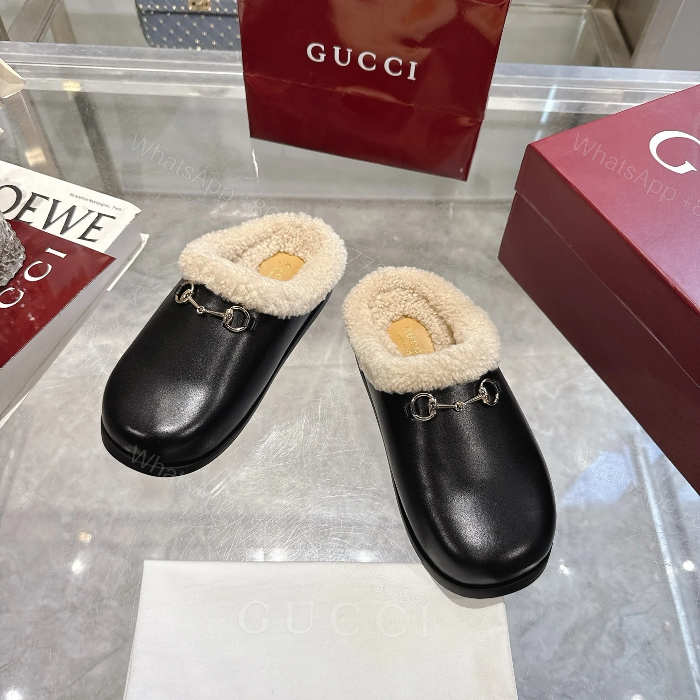 View 3 of Gucci Women Mule With Horsebit Black Leather