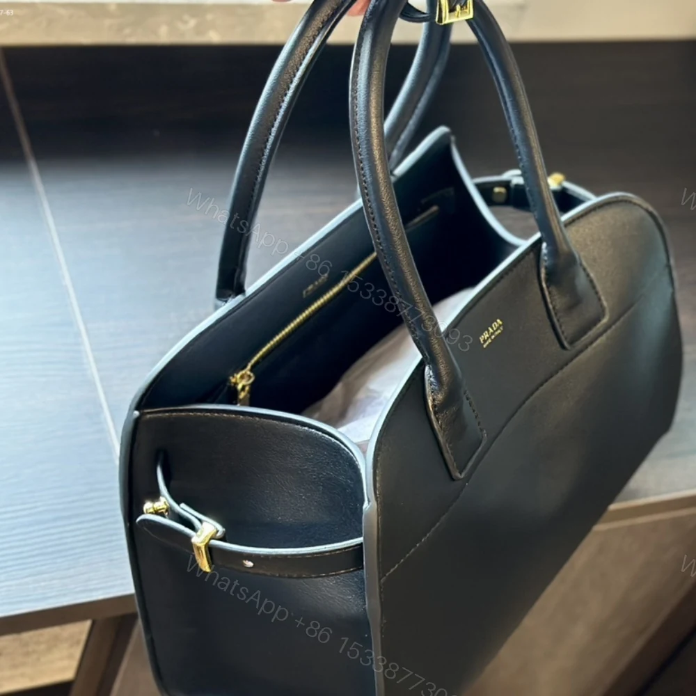 View 5 of PRADA LARGE TOTE BAG WITH BUCKLES BLACK 32CM