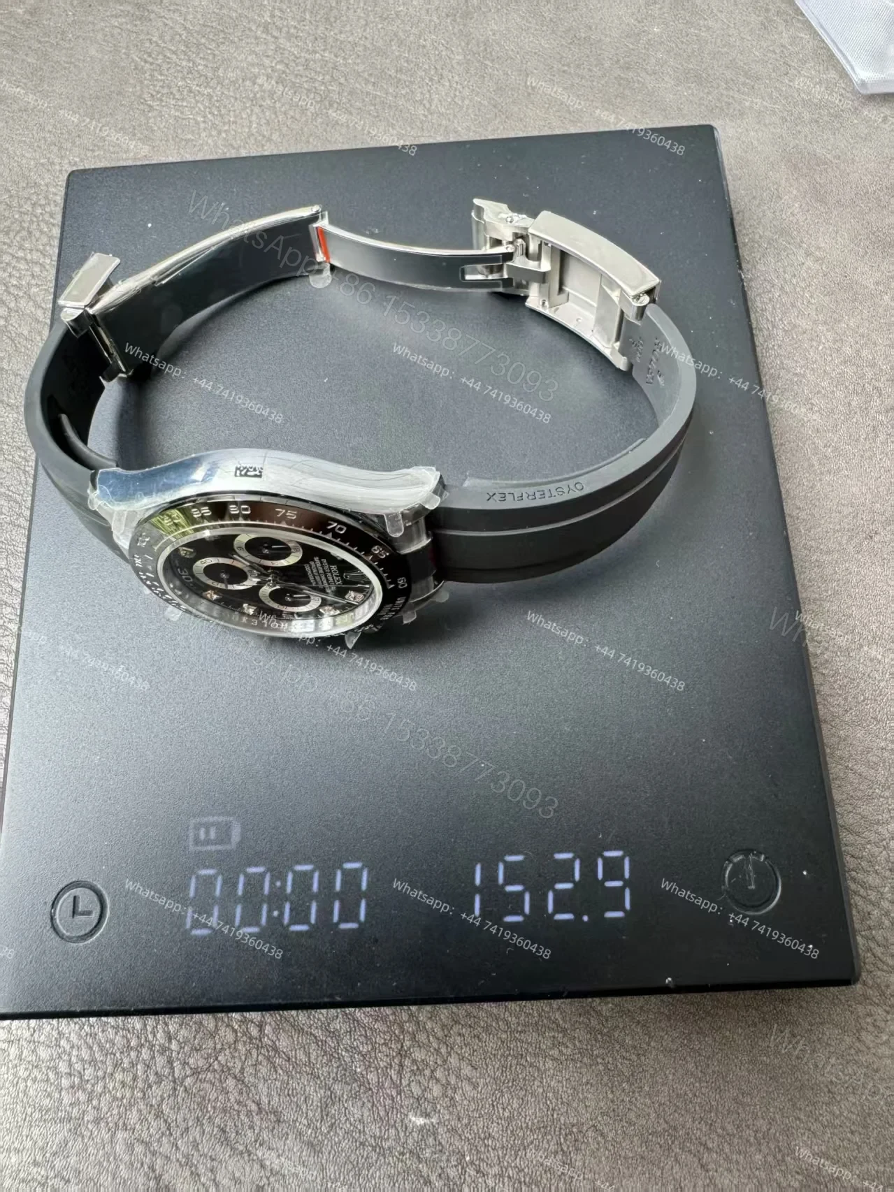 View 15 of Rolex Daytona Replica Watch – M116519LN-0025 Black Diamond Dial 1:1 Super Clone 4130