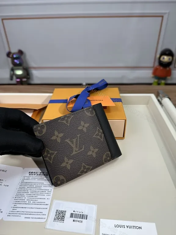 View 3 of Monogram Luxe Wallet: Structured Bi-Fold, Leather-Trim, Luxury Cardholder