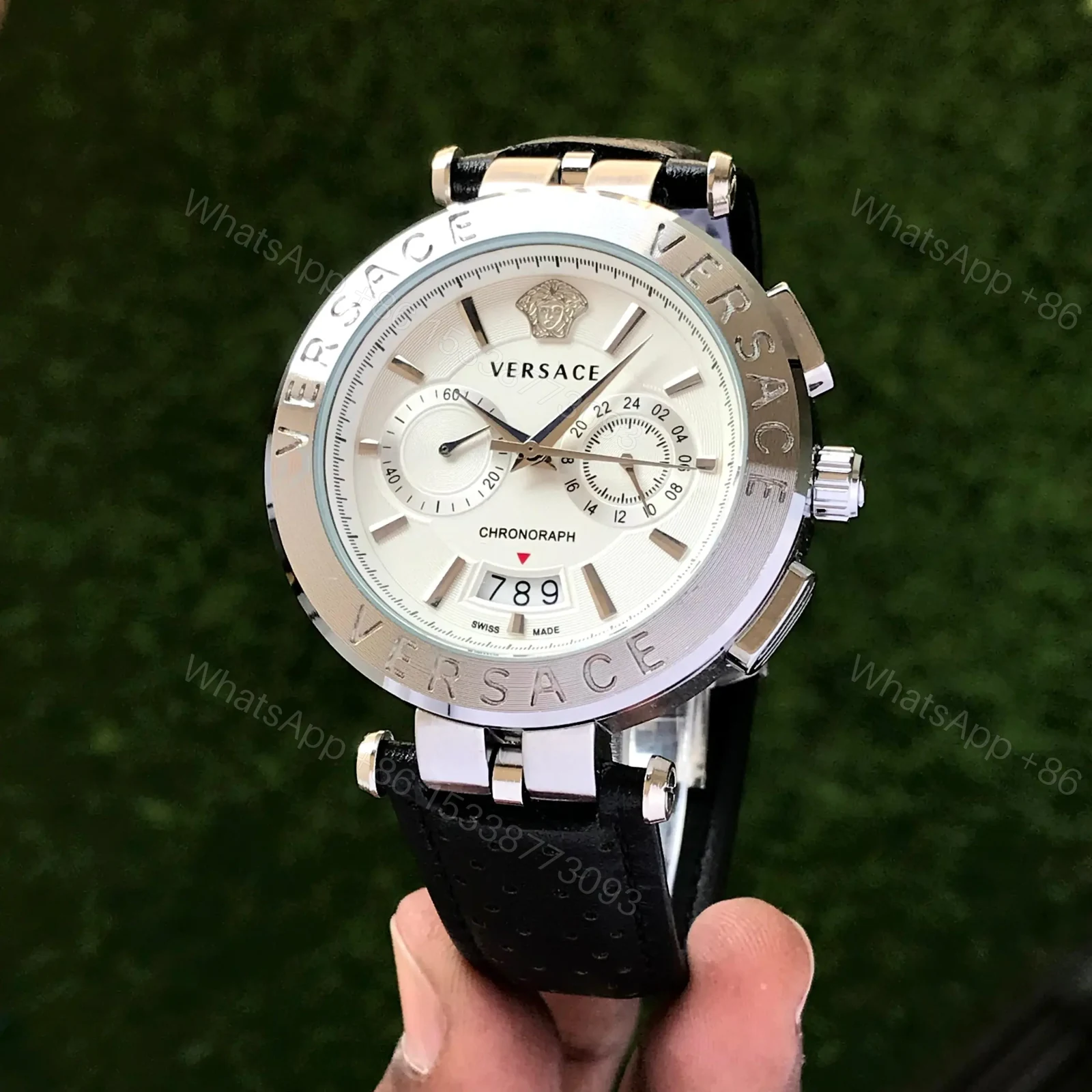 View 2 of Versace Watch With Leather Strap