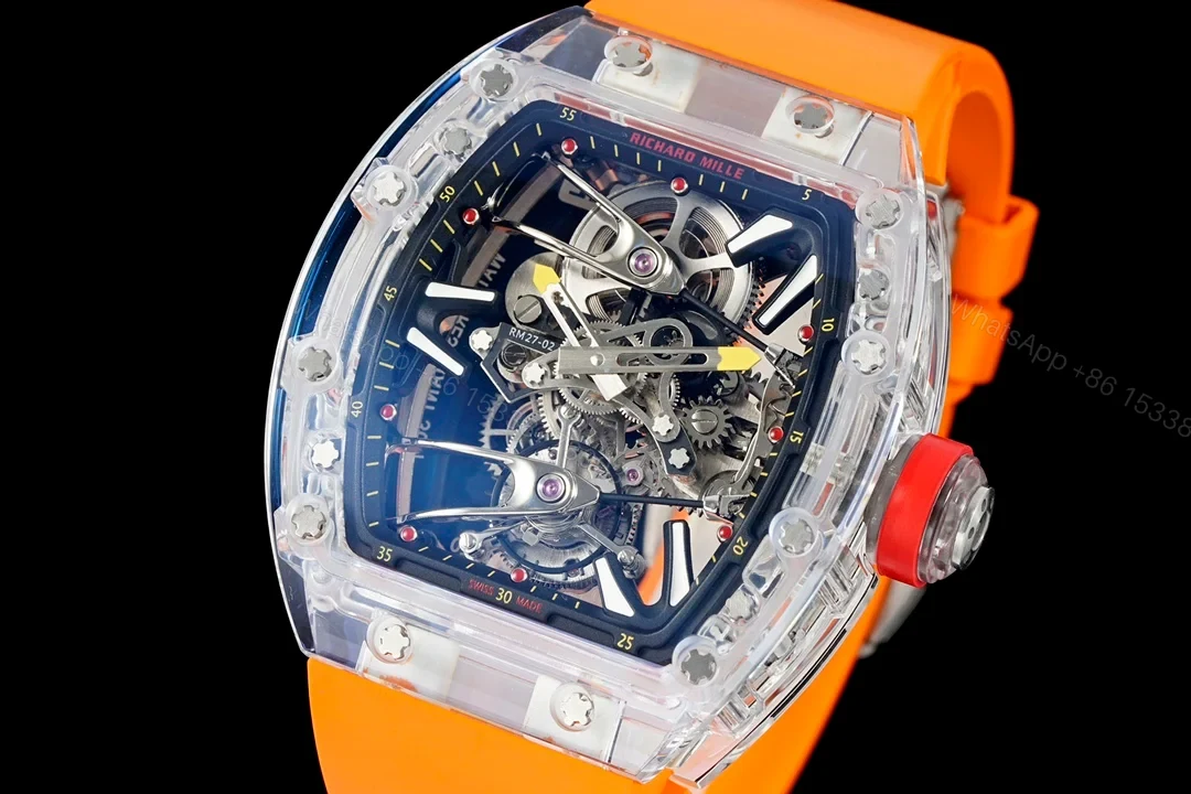 View 3 of Richard Mille RM56-02 Sapphire Crystal Tourbillon Watch Transparent Skeleton Steel Cable Suspension Ultra Light Premium Edition RM56-02-SAP-CBL-TB