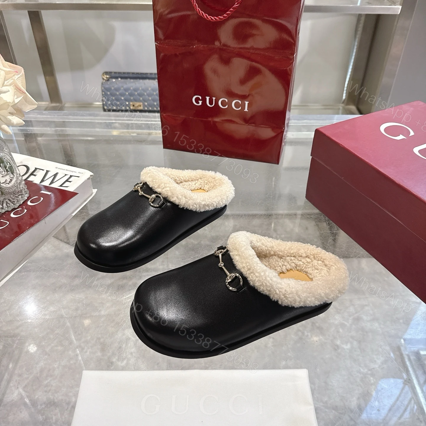 View 4 of Gucci Women Mule With Horsebit Black Leather