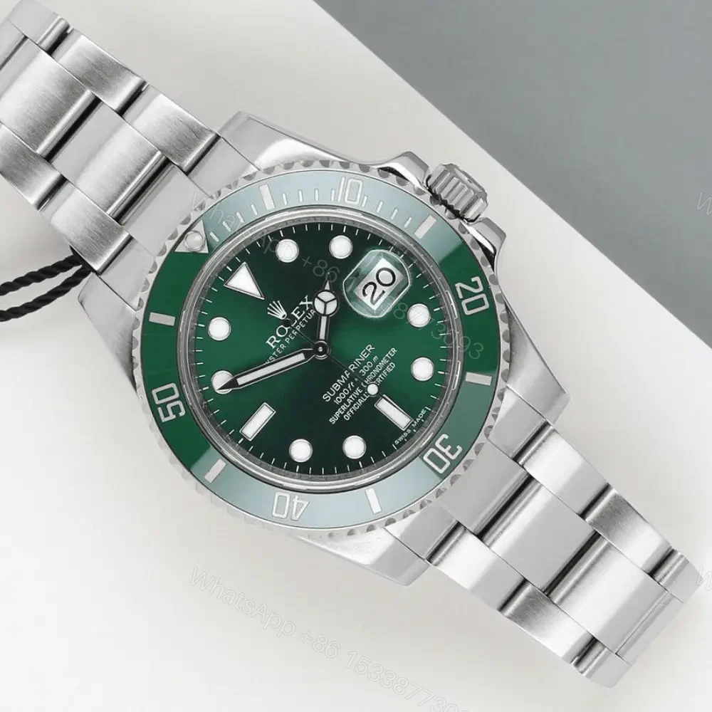 Rolex Submariner Date Green Ceramic Bezel Watch — view 1