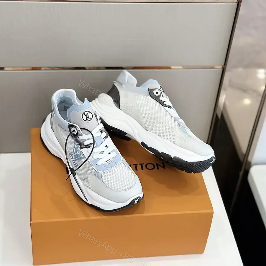 View 7 of LOUIS VUITTON RUN 55 SNEAKERS IN WHITE AND BLUE – LSVT356