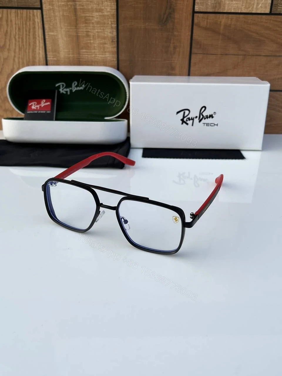 First Copy Rayban 8830 Black Plano Sunglasses — view 1