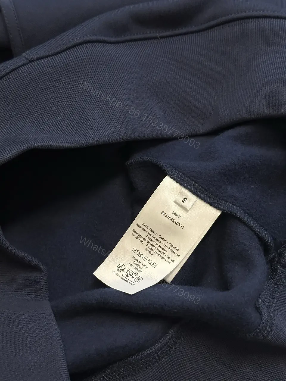 View 5 of Navy Luxe Hoodie: Premium Knit, Subtle Dior Branding