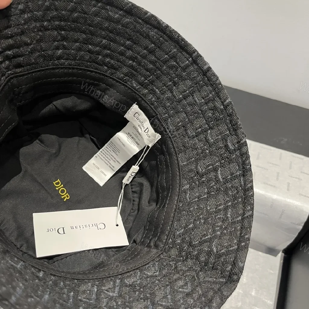 View 5 of Bold Denim Texture Bucket Hat with Designer-Inspired Embroidery