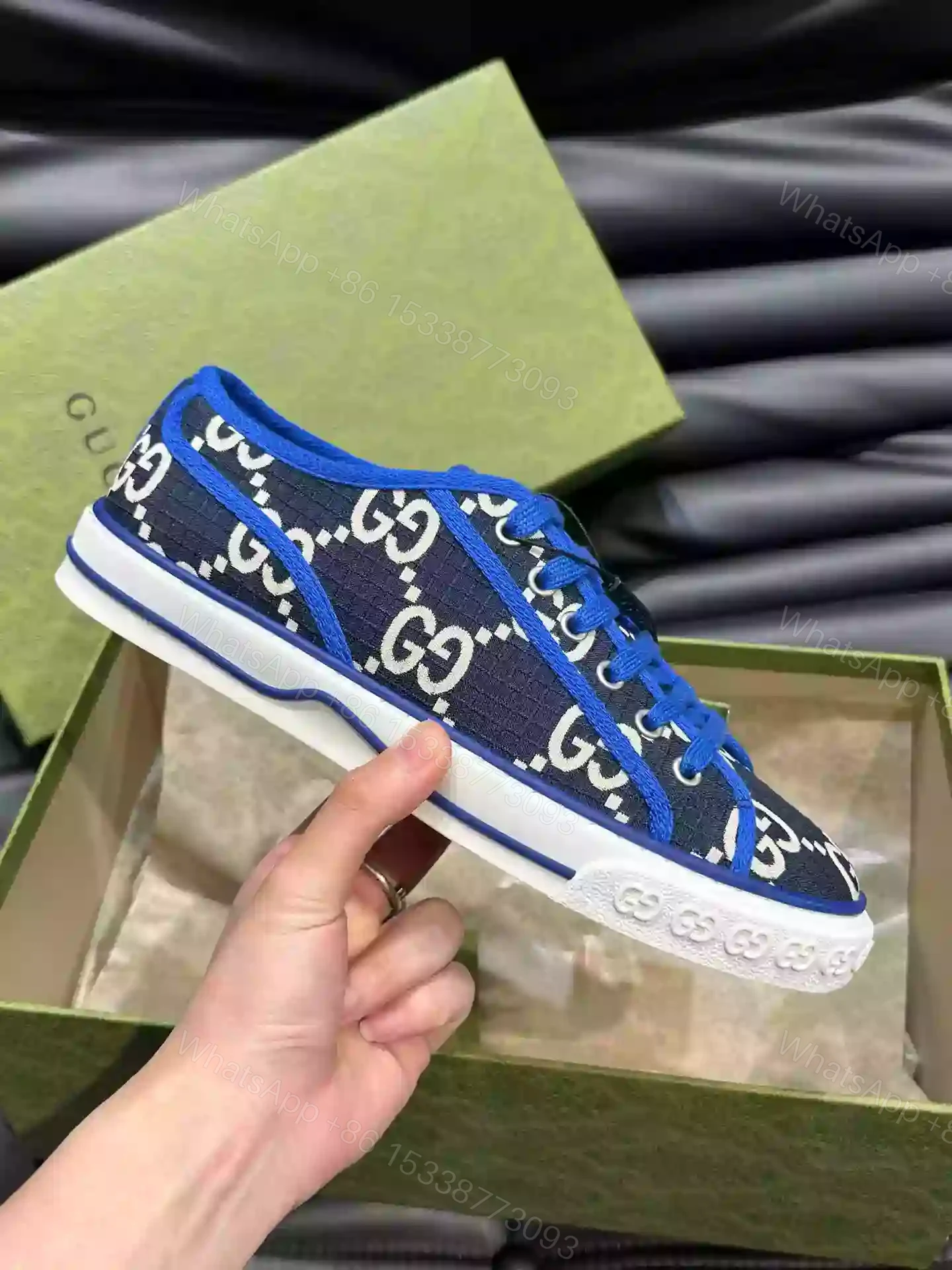 View 6 of GUCCI TENNIS 1977 SHOES SNEAKERS IN BEIGE/BLUE – GC281