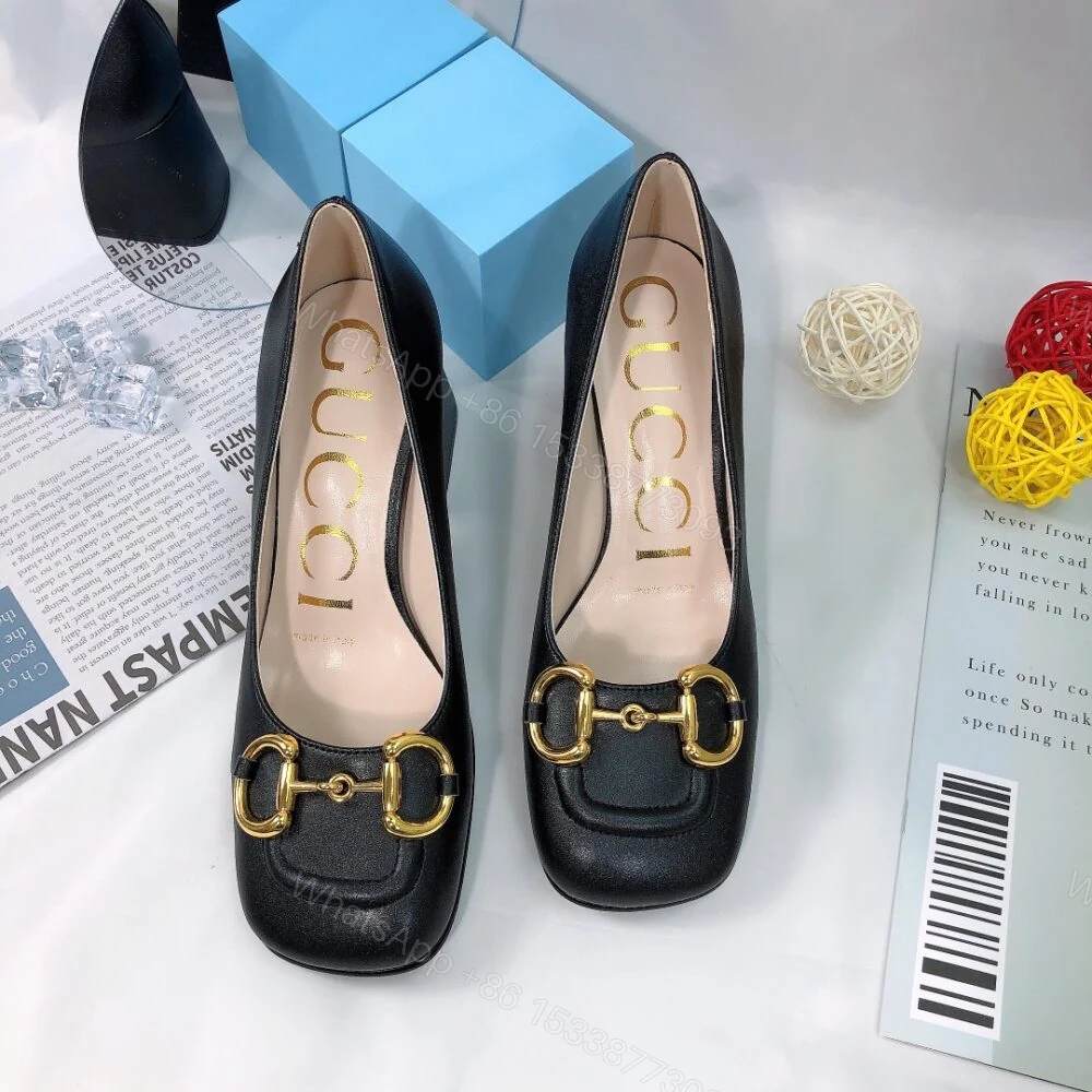 View 2 of Gucci Women’S Mid Heel Pump With Horsebit Black 643886 C9D00 1000