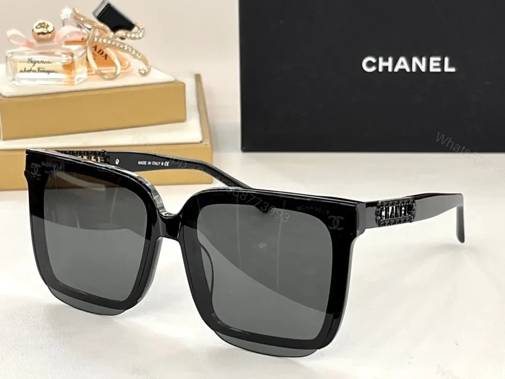 View 8 of Soft Rose Tones Rose-Gold Chanel Sunglasses, Oversized Square
