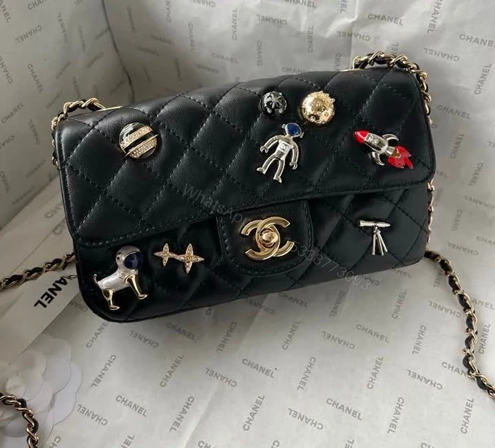 View 2 of Chanel Replica Mini Classic Space Charms Flap Bag 1279