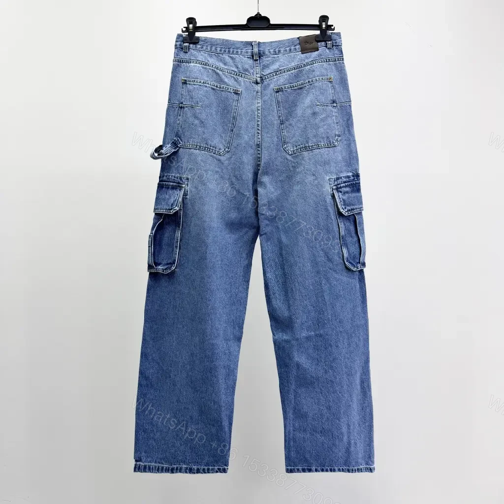View 9 of Denim Cargo Trousers with Dior Patch — Versatile, Structured Comfort