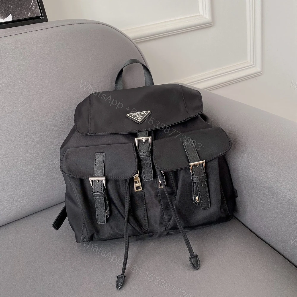 View 8 of Prada Re Nylon Medium Backpack Black 30Cm 1BZ677 RV44 F0002 V OOO
