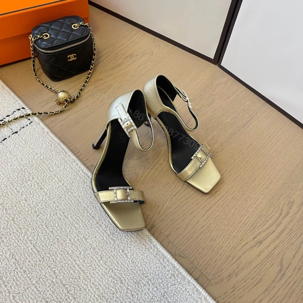 View 8 of 高仿Hermes*Judy系列H242034ZDR露趾涼鞋小牛皮10.5CM金色免檢版
