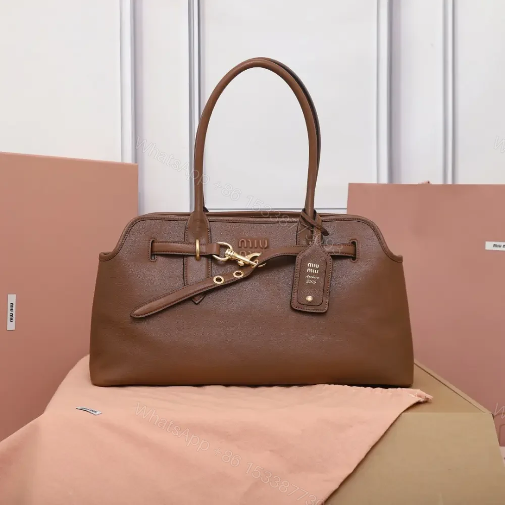 高仿miumiu*Aventure系列5BG310小羊皮Tote手袋橡木色免檢版 — view 1