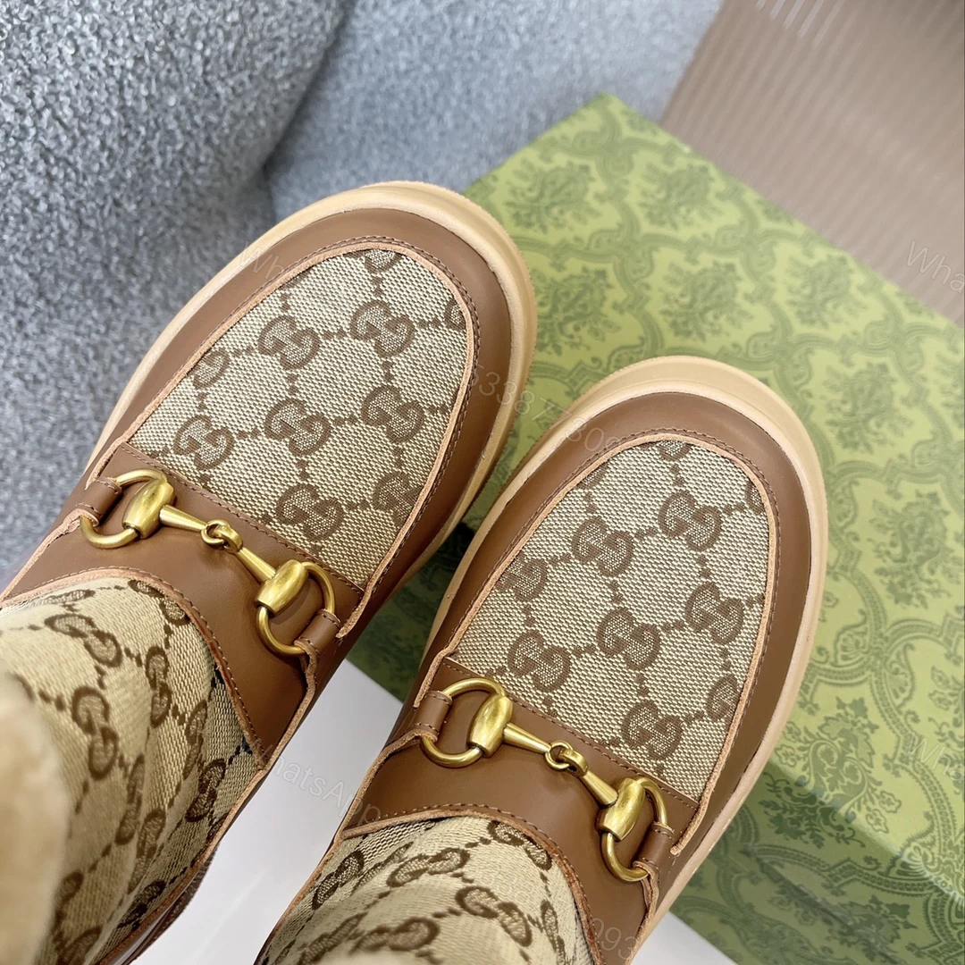 View 5 of GUCCI 1955 HORSEBIT SNOW BOOTS GG CANVAS IN BROWN