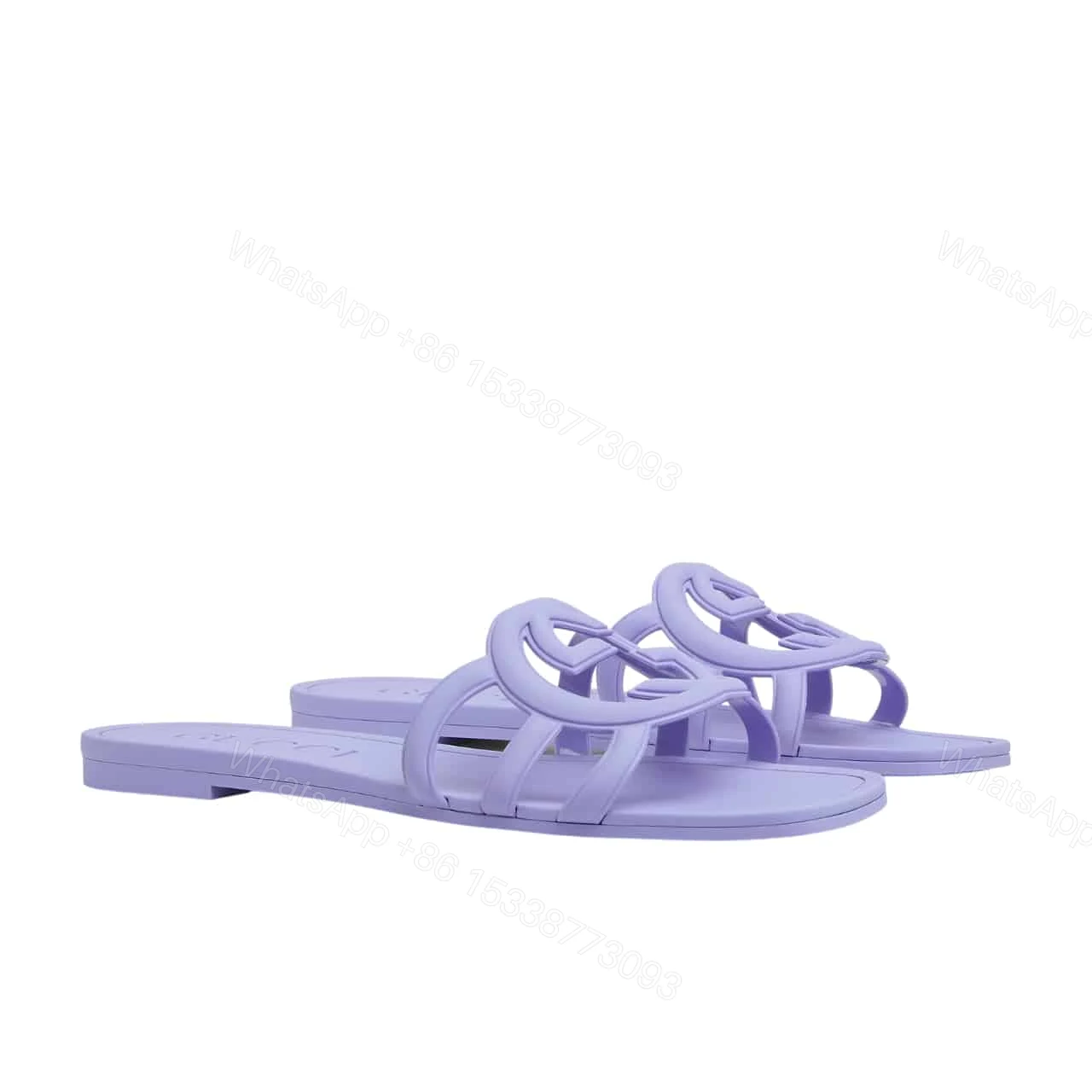 GUCCI WOMEN’S INTERLOCKING G SLIDE SANDAL LILAC 780307 J8700 5316 — view 1