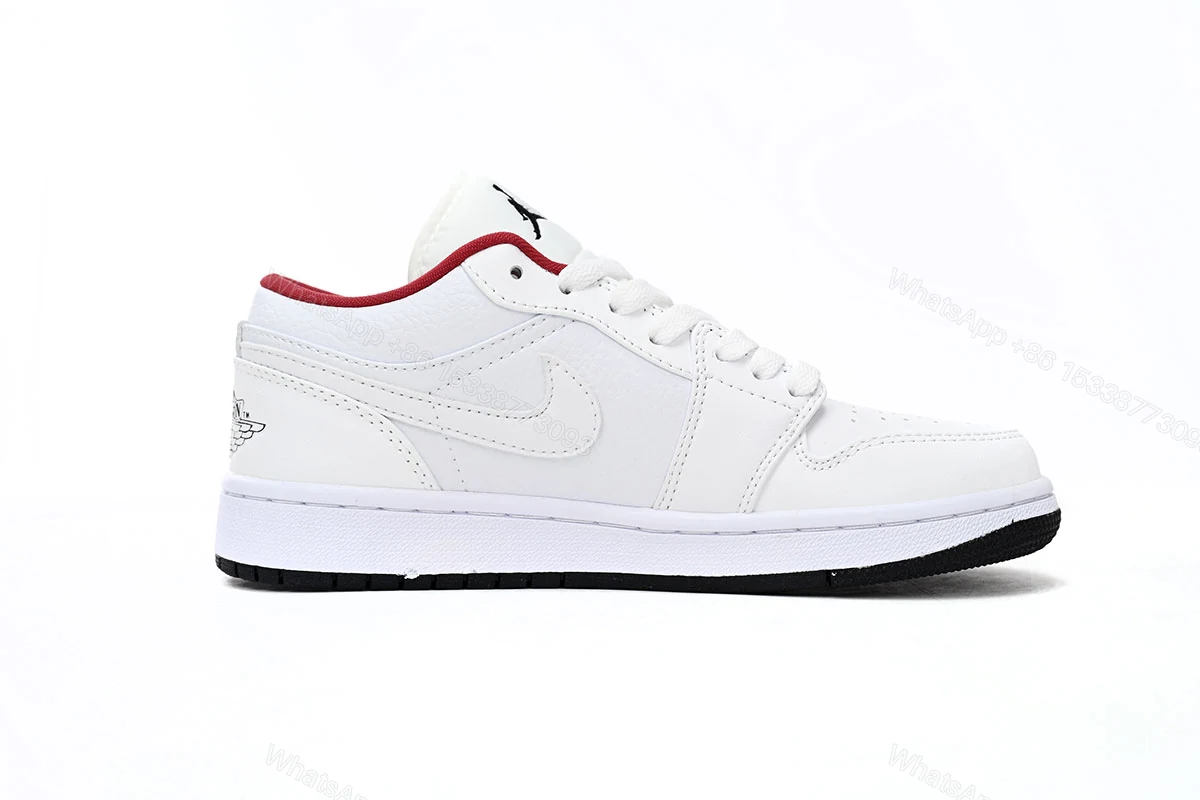 View 2 of Air Jordan 1 Low All-white Red 553560-164