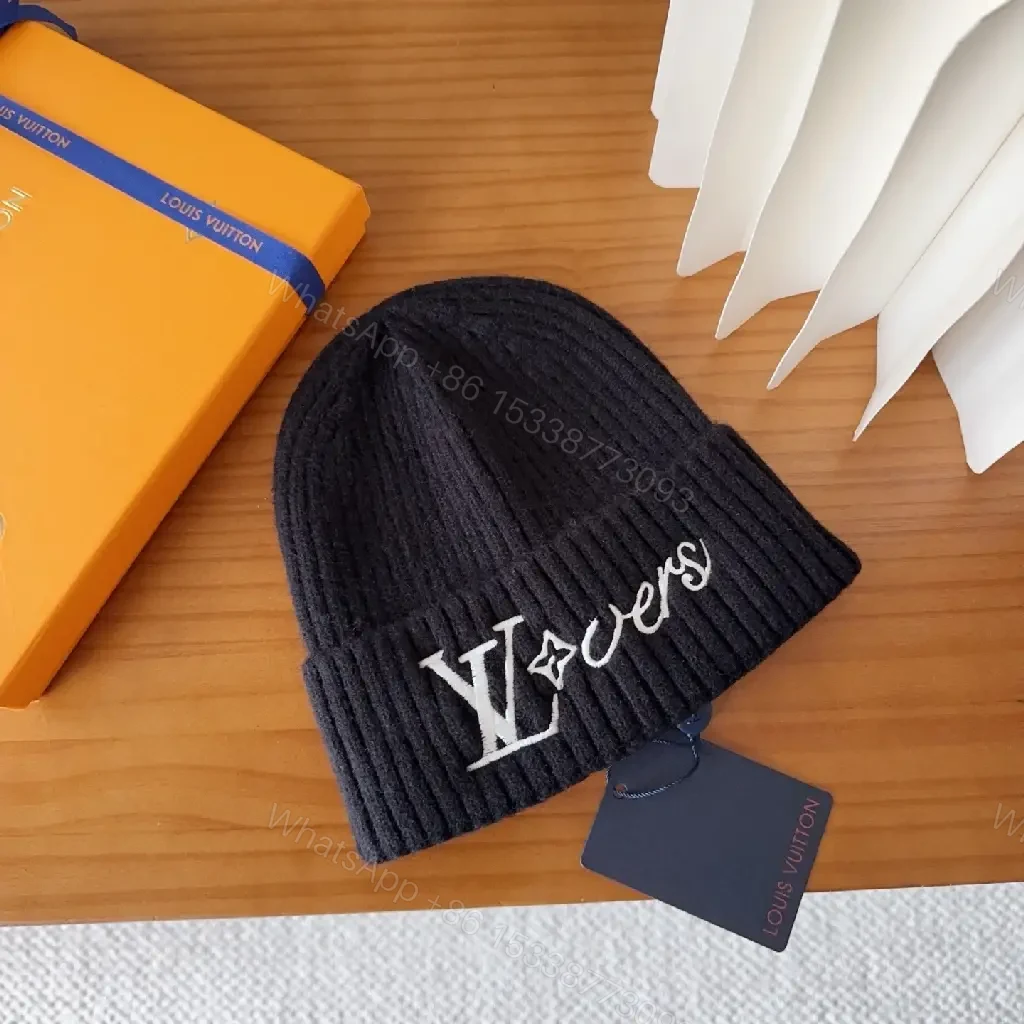 View 6 of Edgy Knit Beanie: Black Rib—Signature LV Stitching, Luxe Warmth