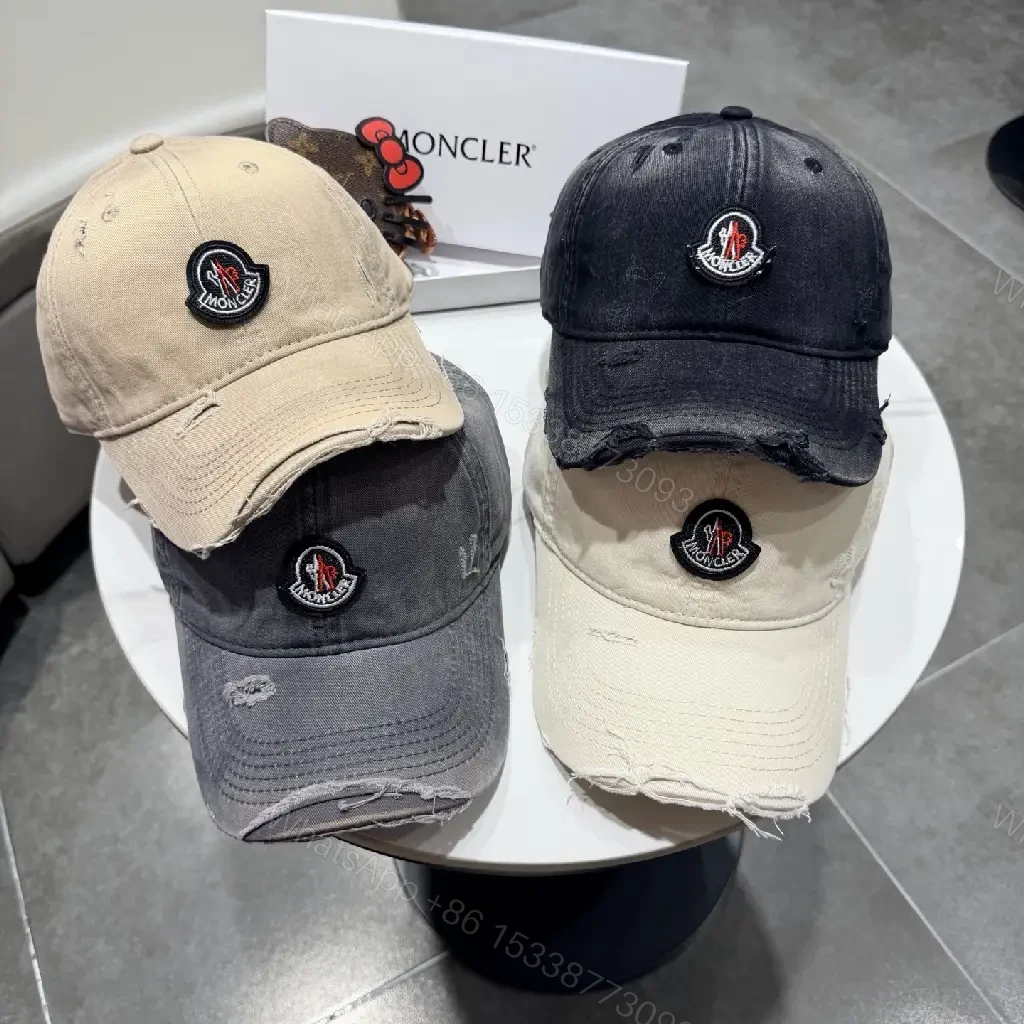 View 8 of Black Cotton Twill Cap — Subtle Luxury, Distressed Edge Cap