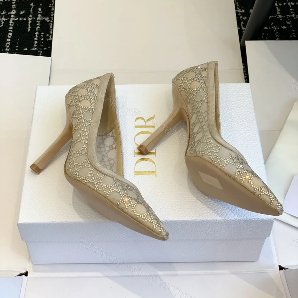 View 4 of 高仿Dior*Capture系列KDG300尖頭燙鑽高踭鞋10CM膚色免檢版