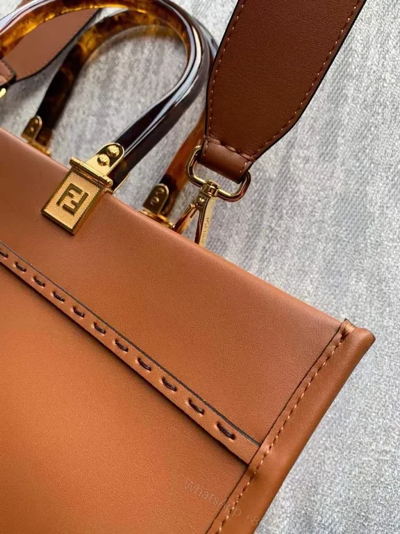 View 6 of Structured Satchel: Bold Fendi-Inspired Leather Bag