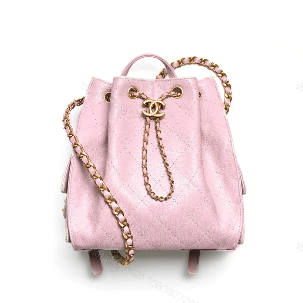 Chanel 25 Medium Size Backpack Grain Effect And Gold Metal Pink 23Cm — view 1
