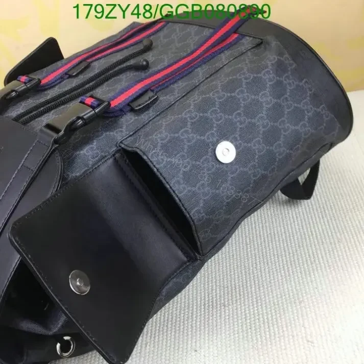 View 5 of Gucci GG Supreme Black Canvas & Leather Backpack GGB0808905 1:1