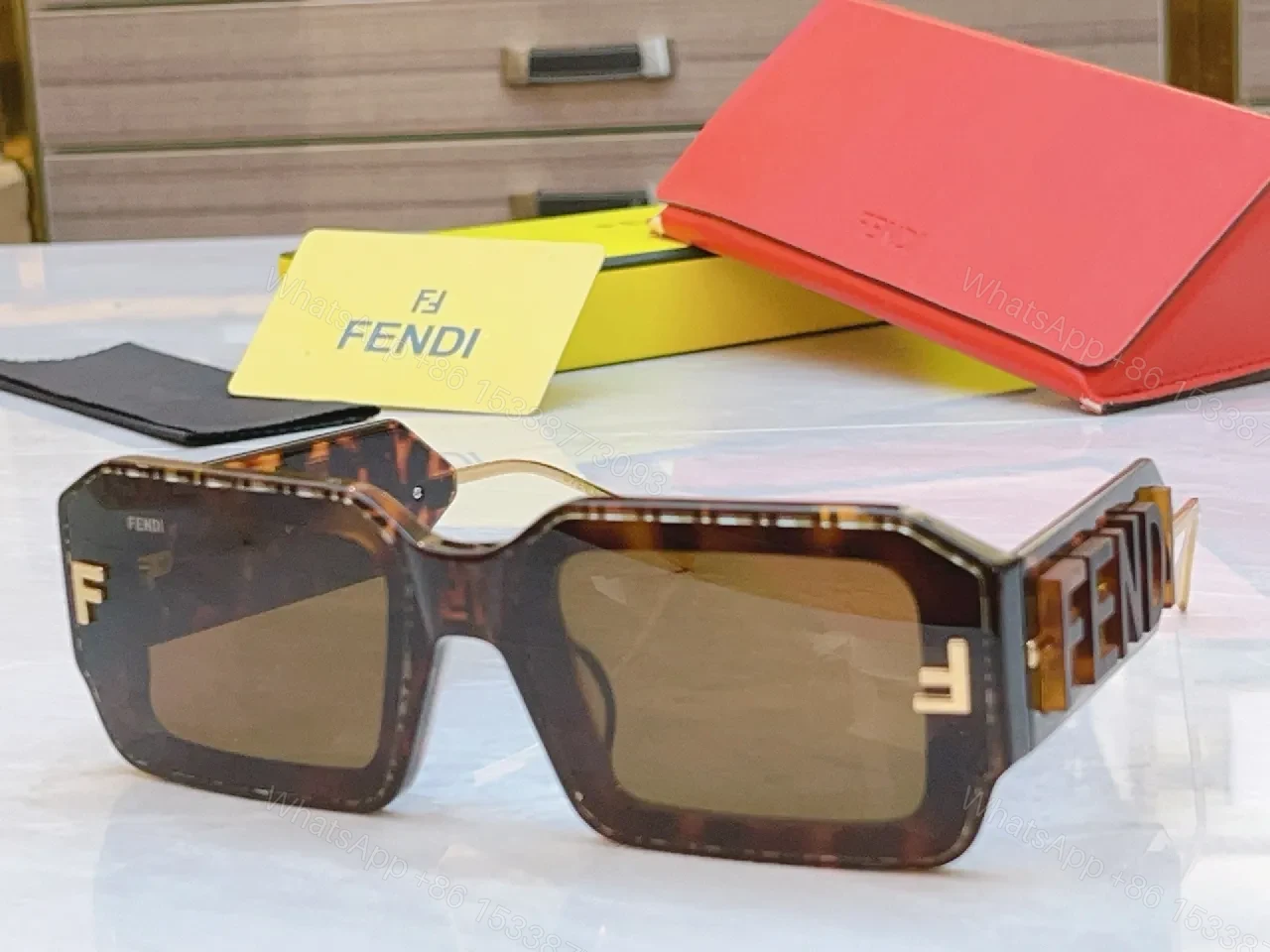 View 6 of Oversized Geometry Sunglasses: Luxe Frame, Subtle Logo, Gradient Lenses