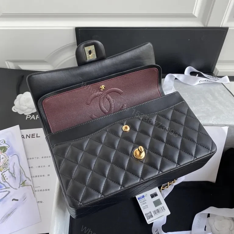 View 6 of Chanel Quilted Black Lambskin Flap Bag â€” Timeless Luxury
