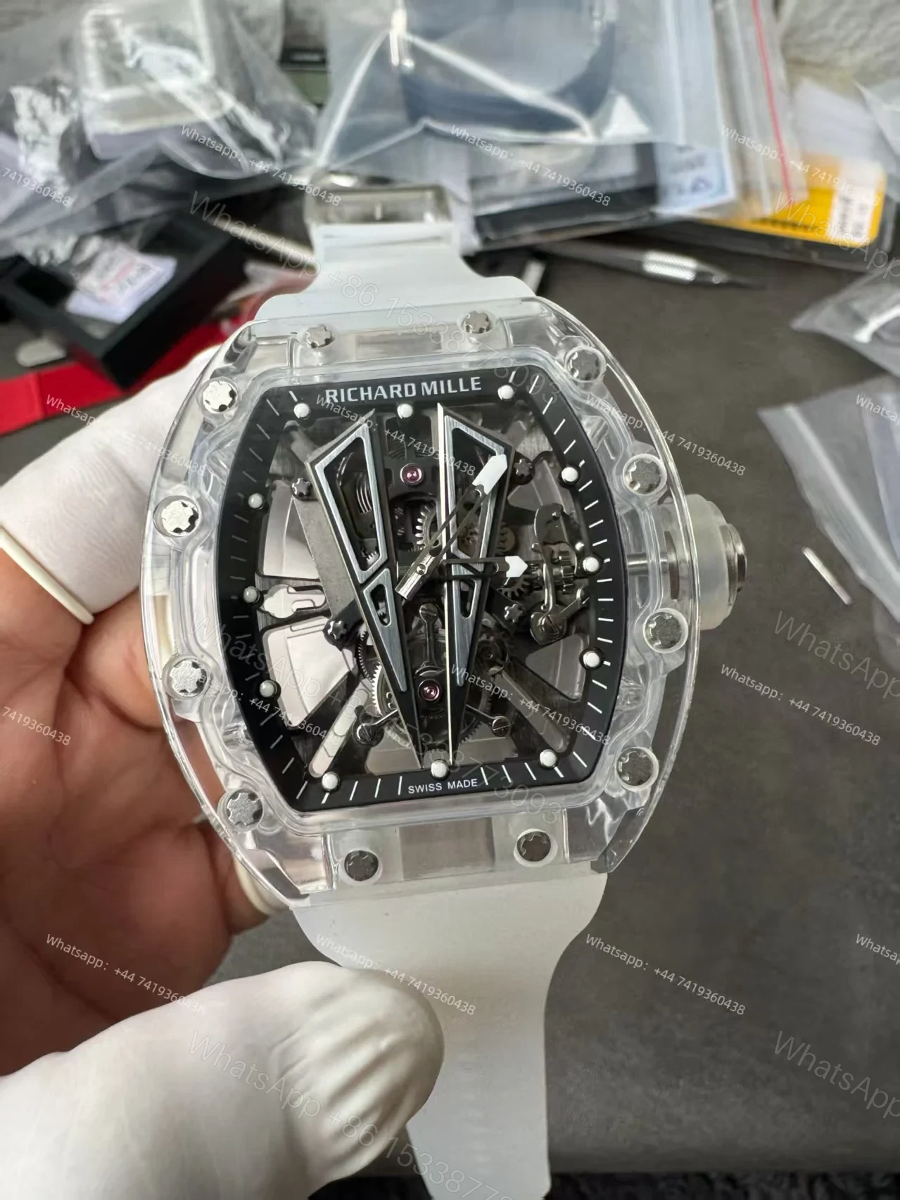 Super Clone Richard Mille RM 27-03 Raging Bull Sapphire Crystal Skeleton Tourbillon 1:1 Replica Watch — view 1