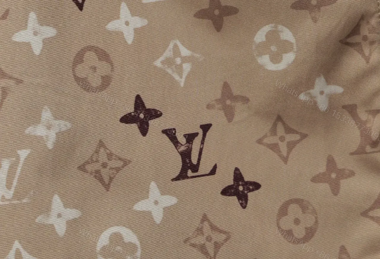 View 6 of Beige Monogram Print Drawstring Swim Shorts
