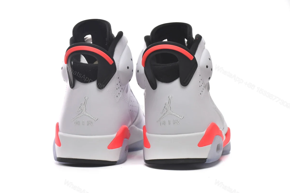 View 5 of Replica Air Jordan 6 Retro Infrared White 384664-123