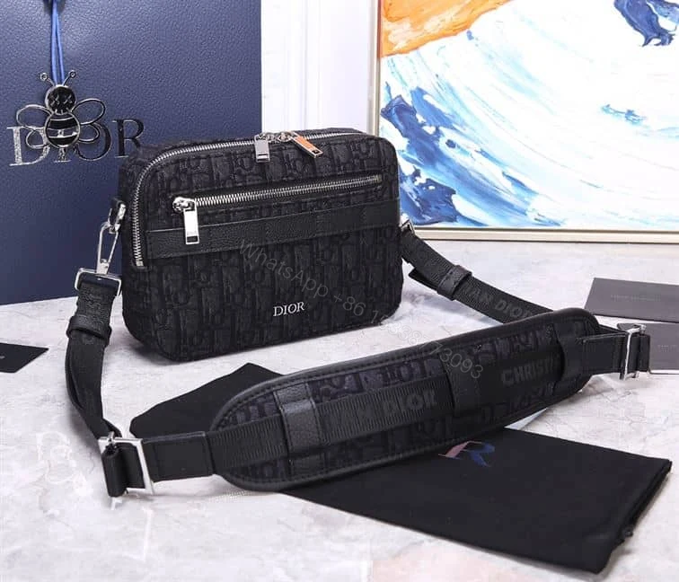 View 8 of SAFARI MESSENGER BAG BLACK DIOR OBLIQUE JACQUARD – DR013