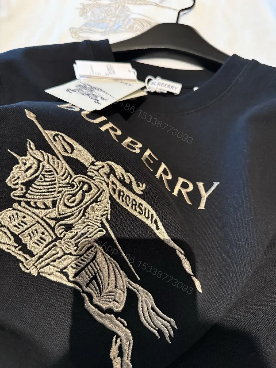 View 7 of Burberry-Inspired Graphic Tee: Luxe Casual Crest Tee