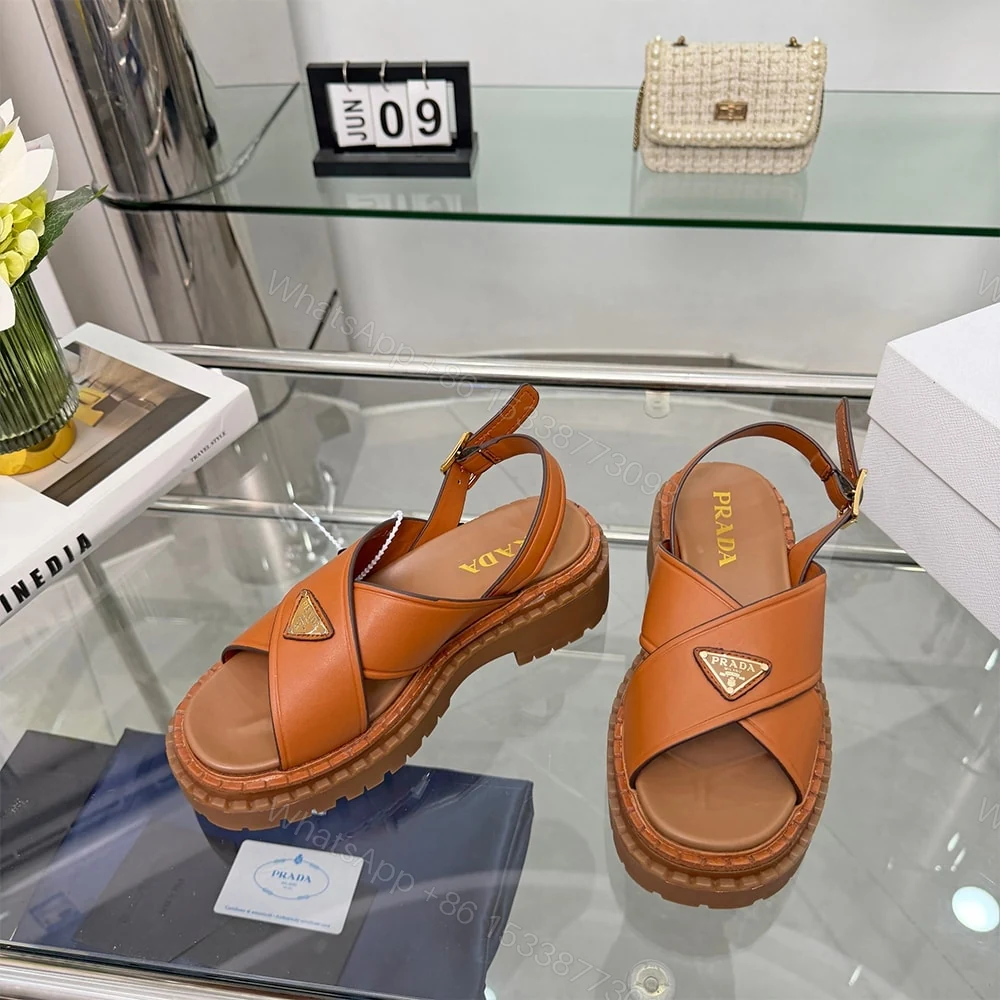 View 5 of PRADA Leather sandals 847539