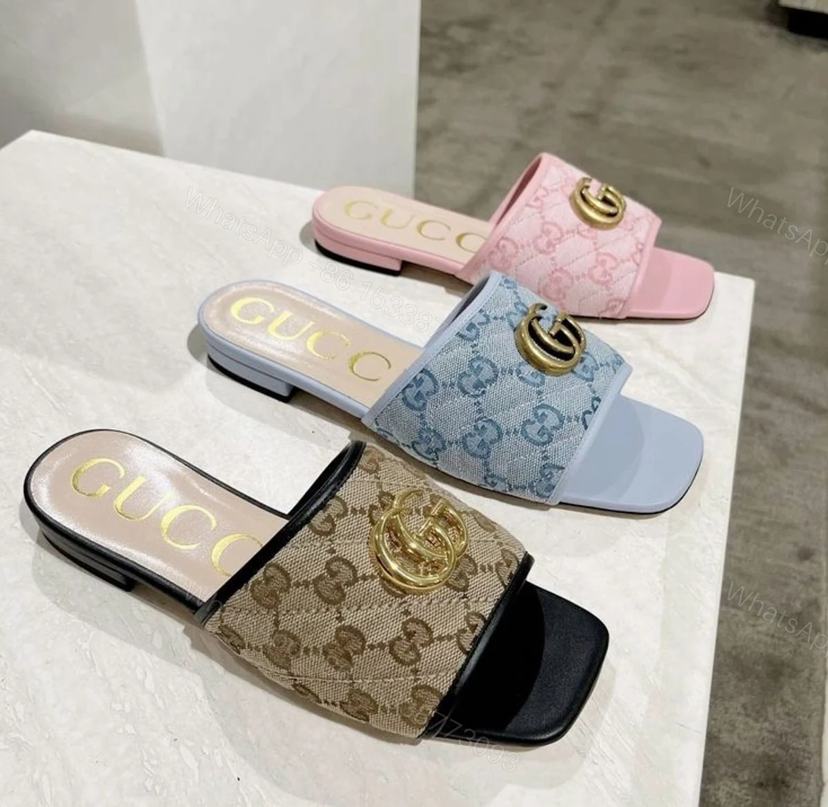 First Copy Gucci Natural Jute Slippers — view 1