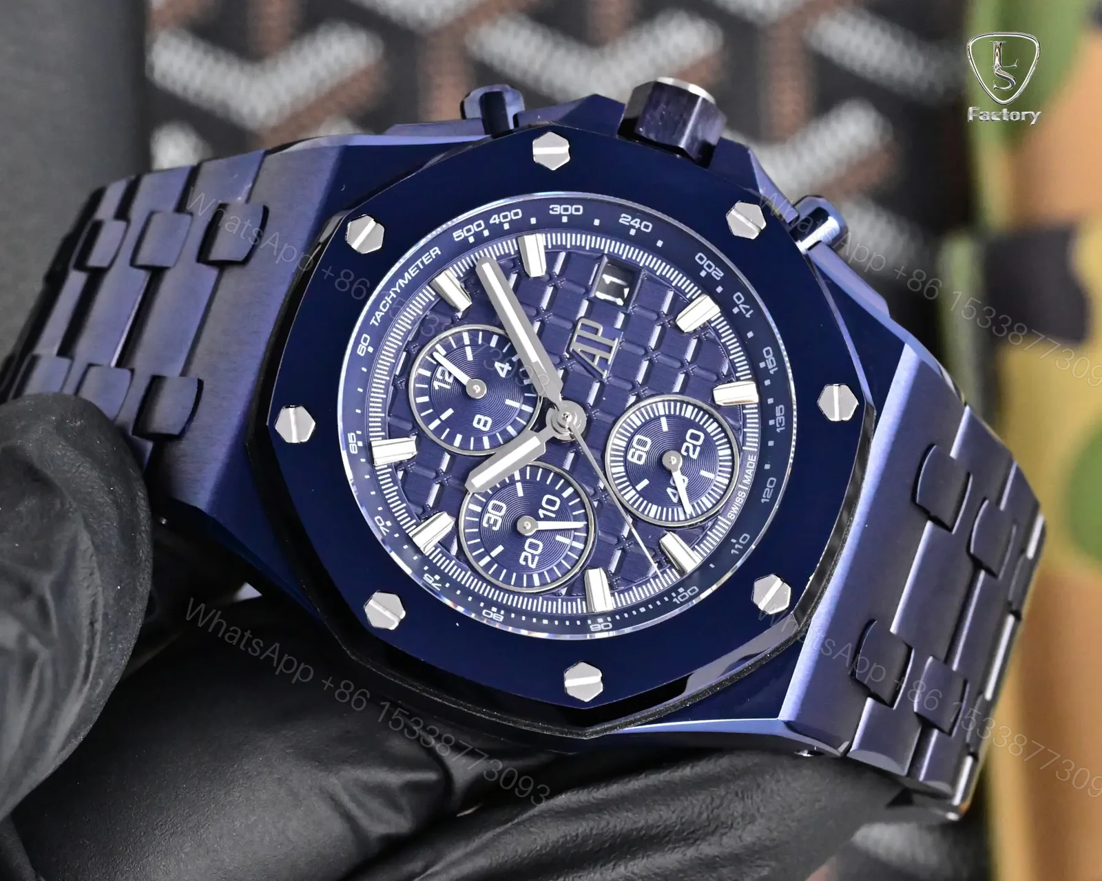 View 4 of Audemars Piguet Royal Oak Offshore 26470 Watch 42MM Deep Blue Dial Blue Ceramic Bezel Strap Ultimate Edition AP-ROO-26470-DBLU-CER-42