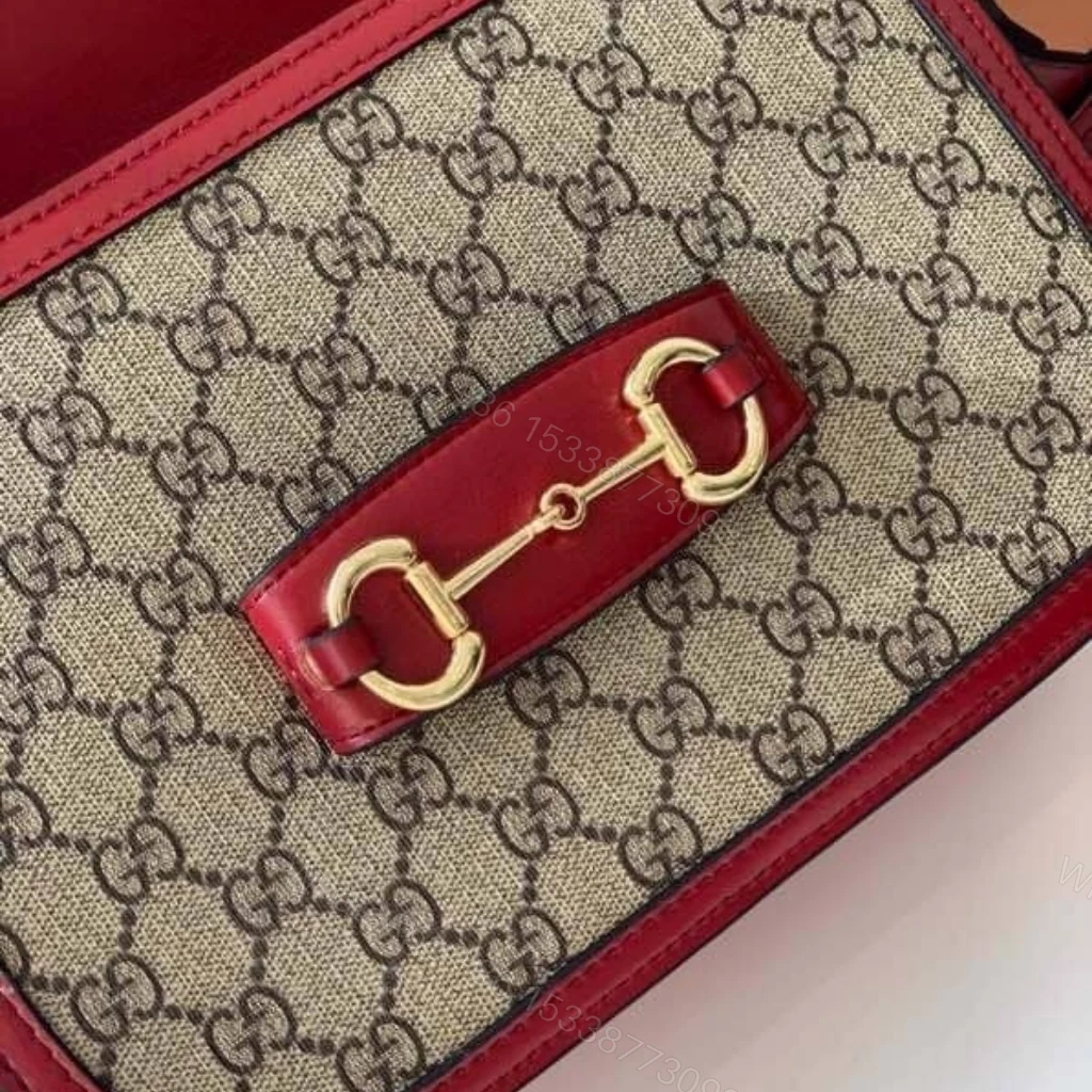 View 10 of Gucci Horsebit 1955 Soft Small Shoulder Bag Beige Red 25cm