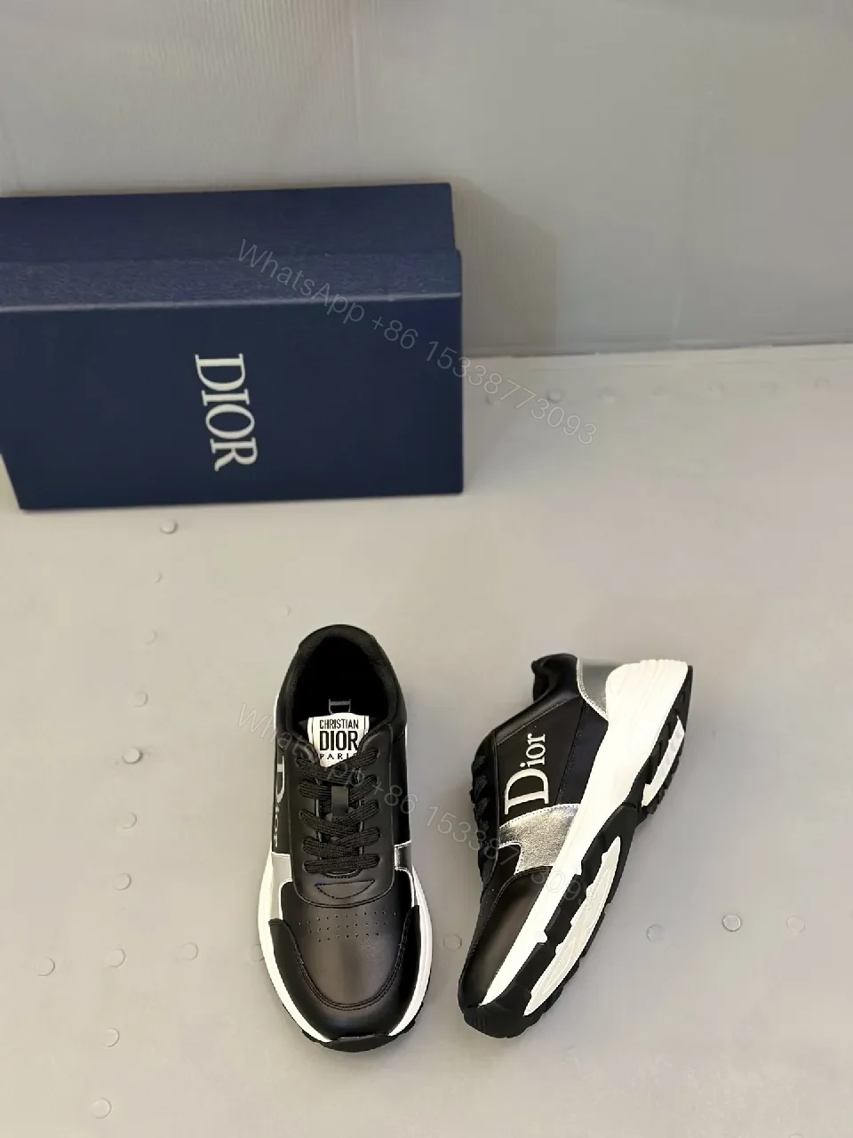 View 6 of Premium Black & Silver Designer-Inspired Runner Sneakers