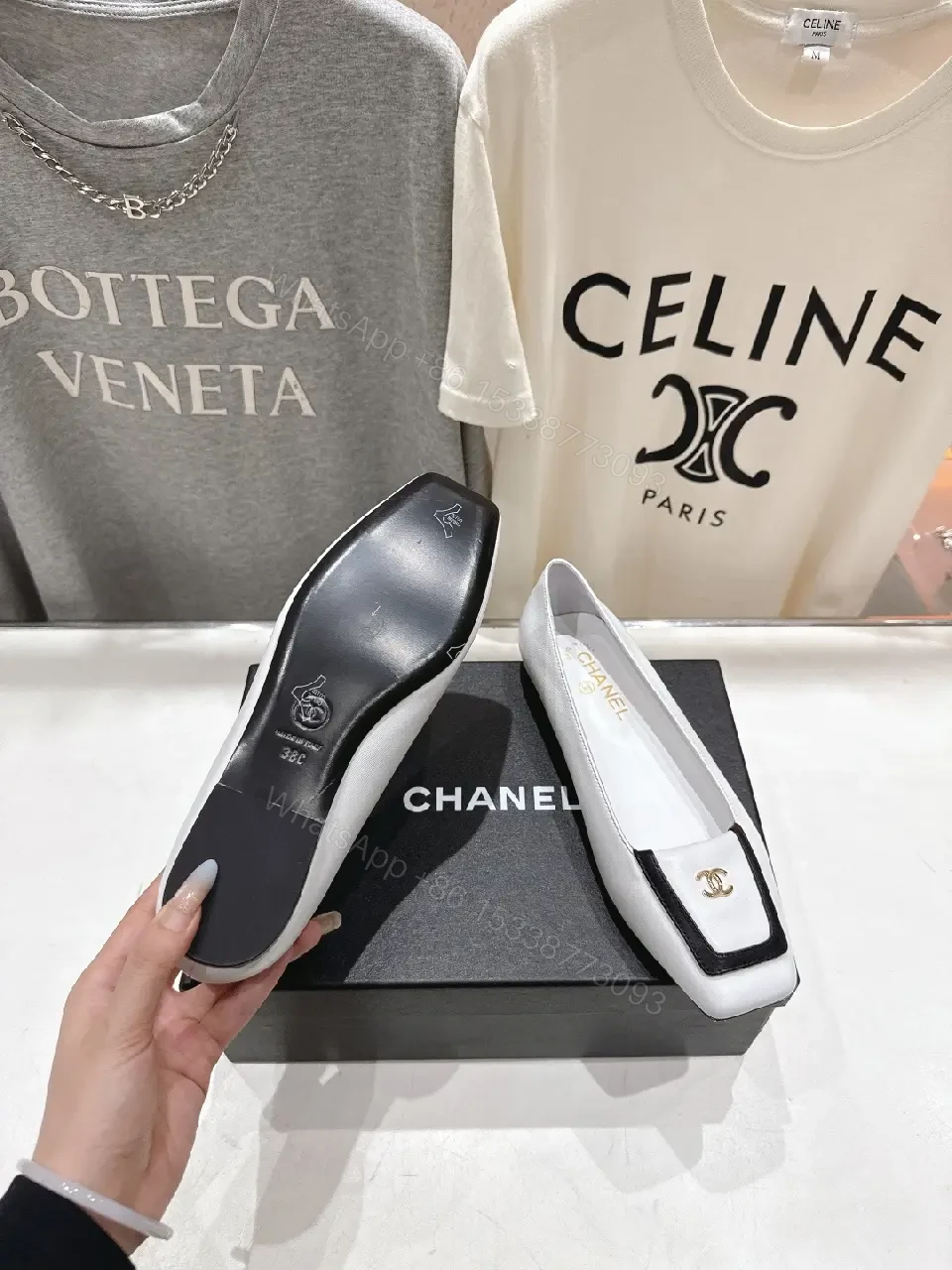 View 5 of White Leather Loafers with Black Trim - Luxe Minimalist Style, Comfortable Slip-On