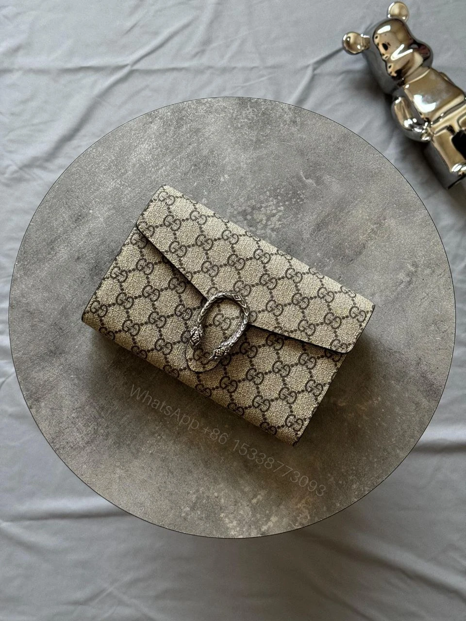 View 2 of GUCCI Dionysus GG Supreme Shoulder Bag Beige