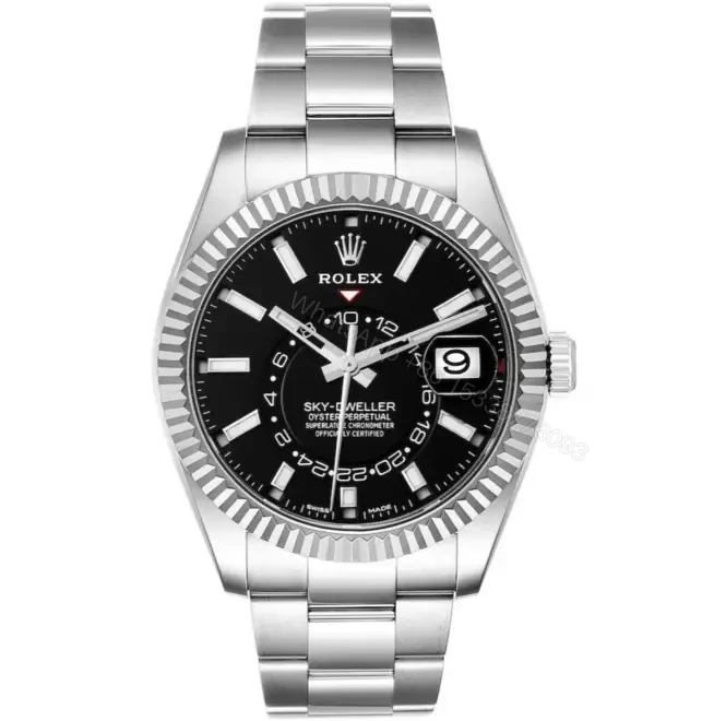 Rolex Sky Dweller Black 42mm Dial Steel Mens Watch — view 1